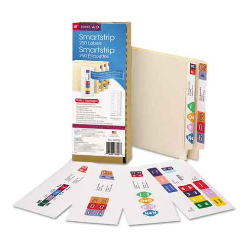 Smead™ Color-Coded Smartstrip Refill Label Forms, Inkjet Printer ...