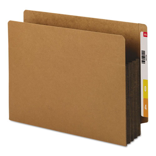 Redrope Drop-Front End Tab File Pockets w/ Fully Lined Colored Gussets, 3.5" Exp, Letter Size, Redrope/Dark Brown, 10/Box