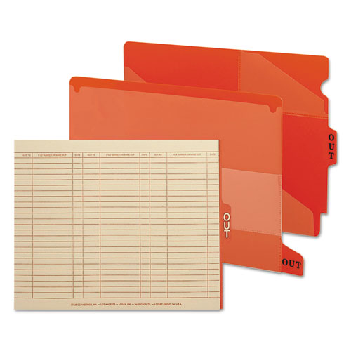 Image of Smead™ Colored Poly Out Guides With Pockets, 1/3-Cut End Tab, Out, 8.5 X 11, Red, 25/Box