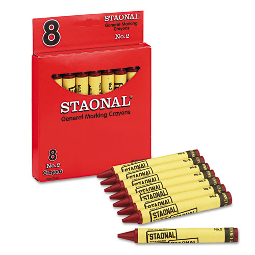 Crayola® Staonal Marking Crayons, Black, 8/Box