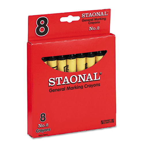 Crayola® Staonal Marking Crayons, Black, 8/Box