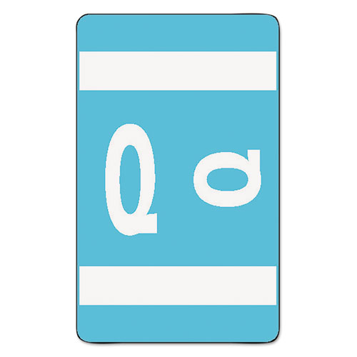 Image of AlphaZ Color-Coded Second Letter Alphabetical Labels, Q, 1 x 1.63, Light Blue, 10/Sheet, 10 Sheets/Pack