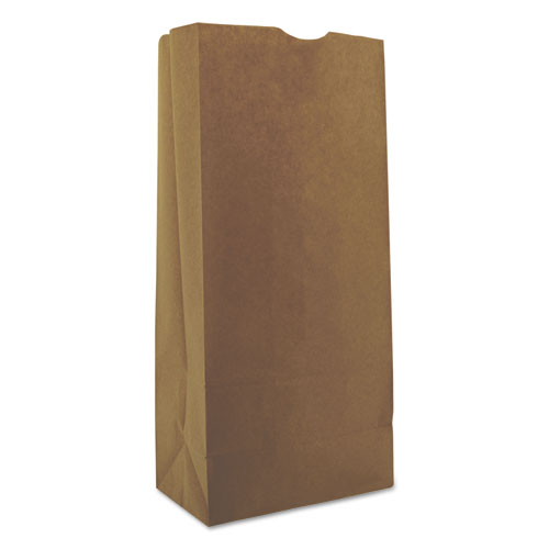 Image of Grocery Paper Bags, 40 lbs Capacity, #25, 8.25"w x 5.25"d x 18"h, Kraft, 500 Bags