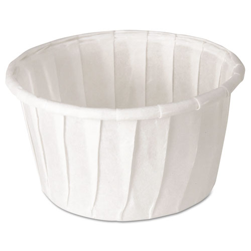 Paper Portion Cups, 1.25 oz, White, 250/Bag, 20 Bags/Carton