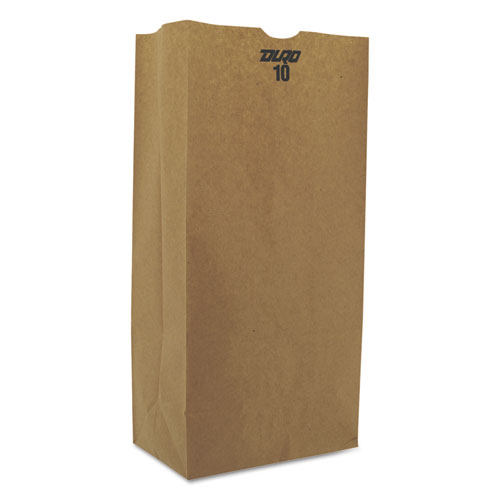 Grocery Paper Bags, 57 lb Capacity, #10, 6.31" x 4.19" x 13.38", Kraft, 500 Bags