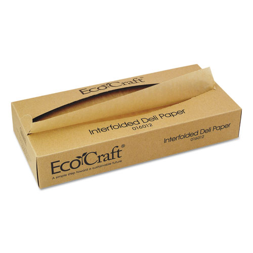Image of EcoCraft Interfolded Soy Wax Deli Sheets, 12 x 10.75, 500/Box, 12 Boxes/Carton