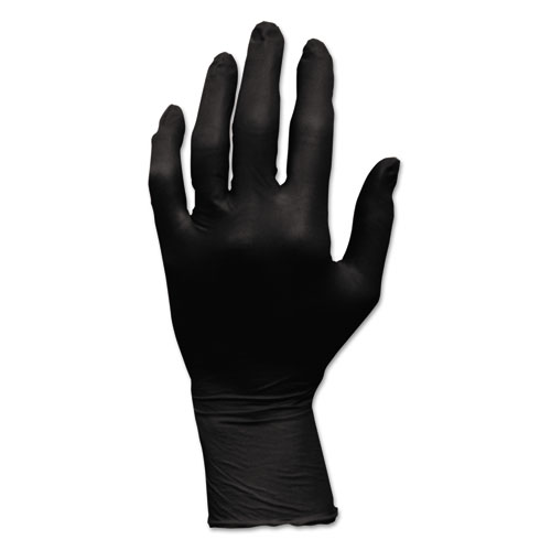 ProWorks GrizzlyNite Nitrile Gloves, Powder-Free, Large, Black, 100/Box, 10 Boxes/Carton