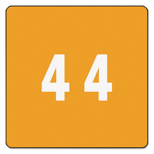Smead™ Numerical End Tab File Folder Labels, 4, 1.5 X 1.5, Orange, 250/Roll