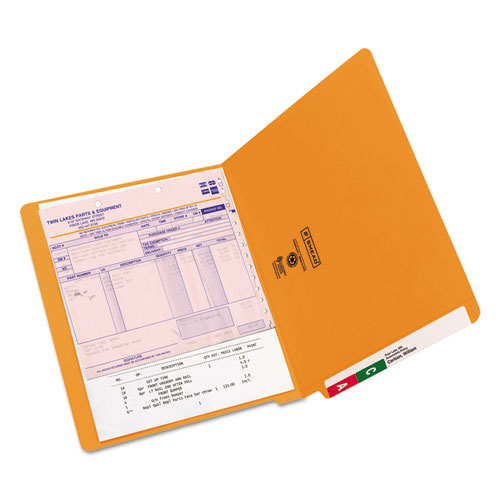 Reinforced End Tab Colored Folders, Straight Tab, Letter Size, Orange, 100/Box