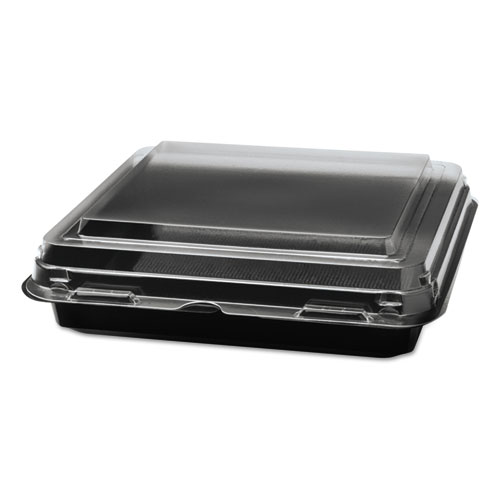 Lunch Box, 1-Comp, Black/clear, 32oz, 7.91w X 7.91d X 1.81h, 100/carton