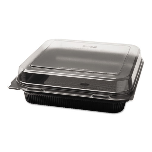Lunch Box, 1-Comp, Black/clear, 56oz, 8 1/2w X 9.13d X 2.76h, 100/carton