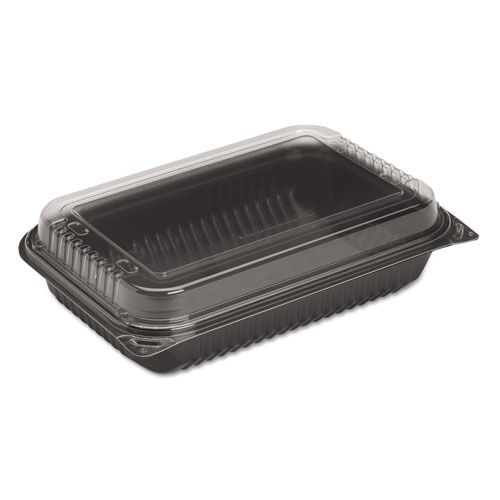 Dinner Box, 1-Comp, Black/clear, 64oz, 11 1/2w X 8.05d X 2.95h, 100/carton