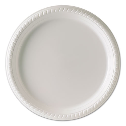 Plastic Plates, 10 1/4 Inches, White, Round, 25/pack, 20 Packs/carton