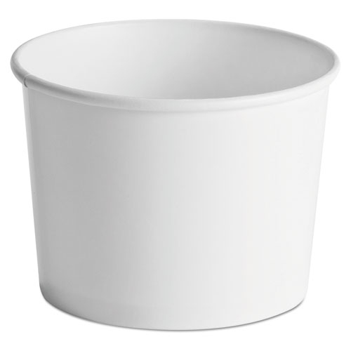 Image of Paper Food Containers, 64 oz, White, 25/Pack, 10 Packs/Carton