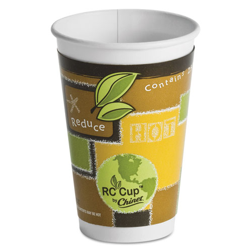 Chinet® Insulated Hot Cups, Paper, 16 oz, Multi-color, 33/Bag, 15 Bags/Carton