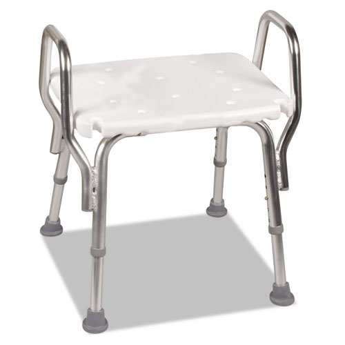 SHOWER CHAIR, 19"W X 20"H, SUPPORTS UP TO 350 LBS., WHITE SEAT/WHITE BACK, STEEL BASE