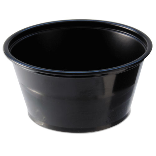 Image of Fabri-Kal® Portion Cups, 2 Oz, Black, 250/Sleeve, 10 Sleeves/Carton