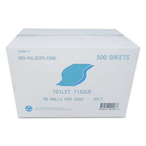 SMALL ROLL BATH TISSUE, SEPTIC SAFE, 2-PLY, WHITE, 500 SHEETS/ROLL, 96 ROLLS/CARTON