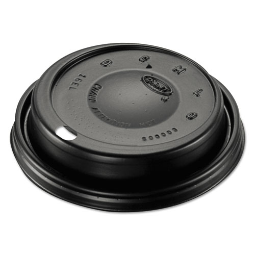 Image of Cappuccino Dome Sipper Lids, Fits 12 oz to 24 oz Cups, Black, 100/Pack, 10 Packs/Carton