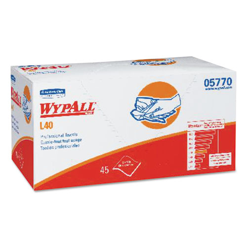 WypAll® L40 Towels, Pro Towels, 12 x 23, White, 45/Box, 12 Boxes/Carton