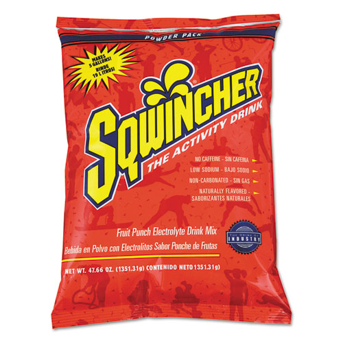 Sqwincher® Powder Pack Concentrated Activity Drink, Fruit Punch, 47.66 oz Packet, 16/Carton
