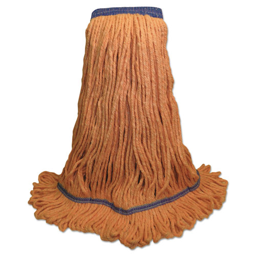 Image of Boardwalk® Super Loop Wet Mop Head, Cotton/Synthetic Fiber, 5" Headband, X-Large Size, Orange, 12/Carton