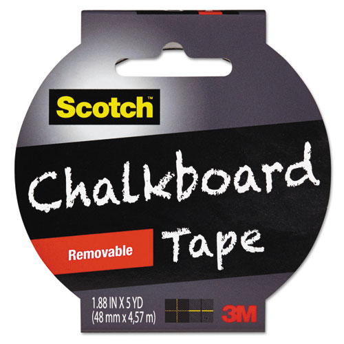 Chalkboard Tape, 3" Core, 1.88" x 5 yds, Black | by Plexsupply