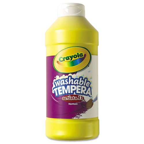 Image of Artista II Washable Tempera Paint, Yellow, 16 oz Bottle