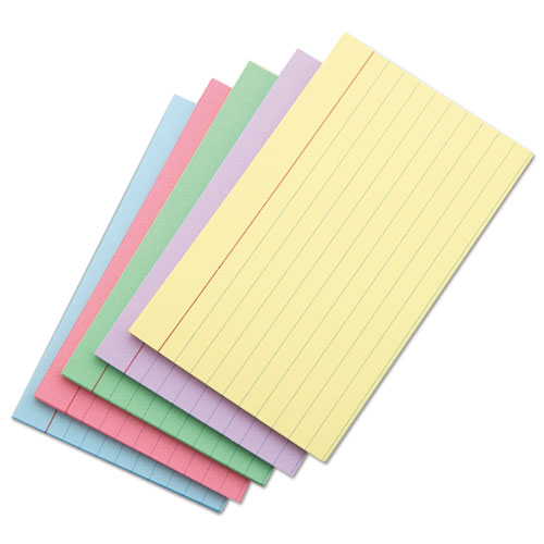 Index Cards, Ruled, 5 x 8, Assorted, 100/Pack