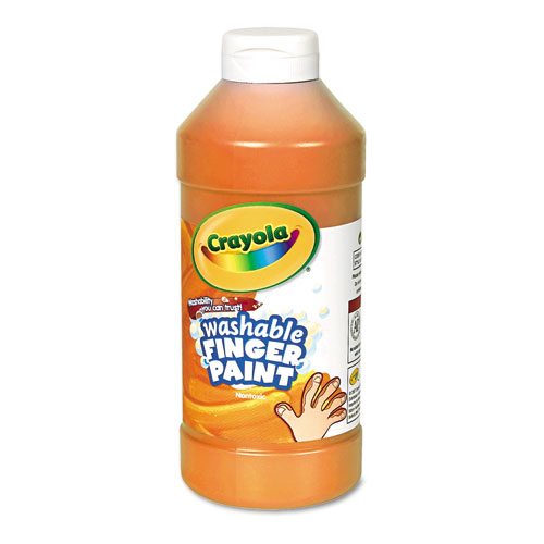 Image of Washable Fingerpaint, Orange, 16 oz Bottle