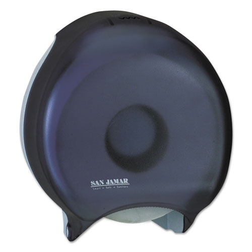 Image of Single 12" JBT Bath Tissue Dispenser, Classic, 1 Roll, 12.9 x 5.63 x 14.88, Transparent Black Pearl