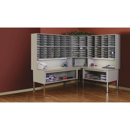 Mailflow-To-Go Mailroom System Table, 60w X 30d X 36h, Pebble Gray