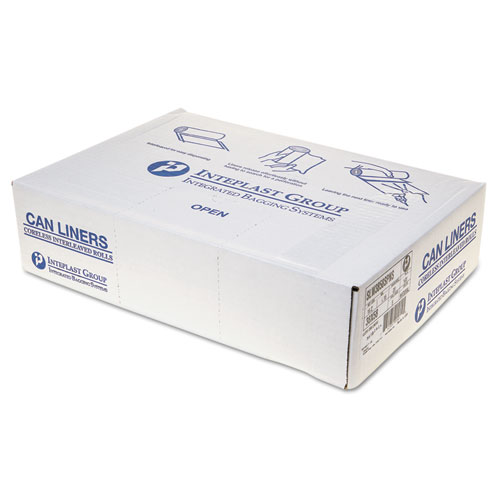 Inteplast Group Low-Density Commercial Can Liners, 60 gal, 1.15 mil, 38" x 58", Clear, 20 Bags/Roll, 5 Rolls/Carton
