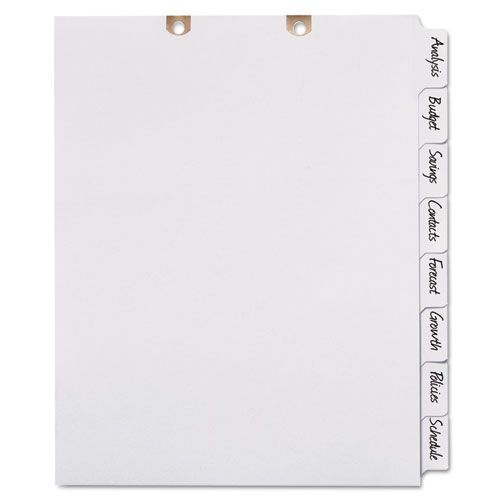 Write-On Tab Dividers for Classification Folders, 8-Tab, Letter