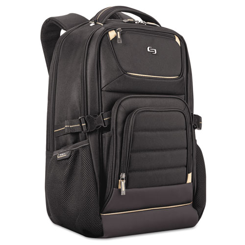 Image of Solo Pro Backpack, Fits Devices Up To 17.3", Polyester, 12.25 X 6.75 X 17.5, Black