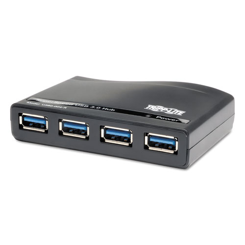 USB 3.0 SuperSpeed Hub, 4 Ports, Black | by Plexsupply