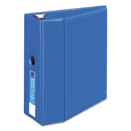 Heavy-Duty Non-View Binder with DuraHinge, Locking One Touch EZD Rings and Thumb Notch, 3 Rings, 5" Capacity, 11 x 8.5, Blue