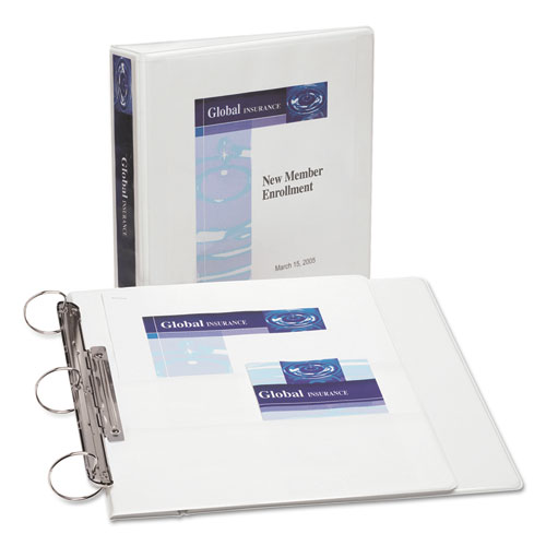 FLIP BACK 360 DURABLE VIEW BINDER WITH ROUND RINGS, 3 RINGS, 1.5" CAPACITY, 11 X 8.5, WHITE