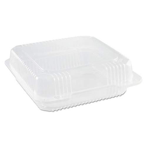 Staylock Clear Hinged Container, Plastic, 9 X 3 X 8 3/5, Clear, 100/pk, 2 Pk/ct