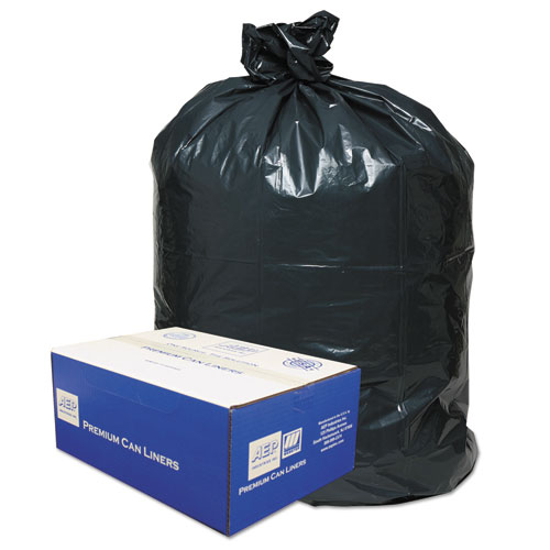 Classic Linear Low-Density Can Liners, 60 gal, 0.9 mil, 38" x 58", Black, 10 Bags/Roll, 10 Rolls/Carton