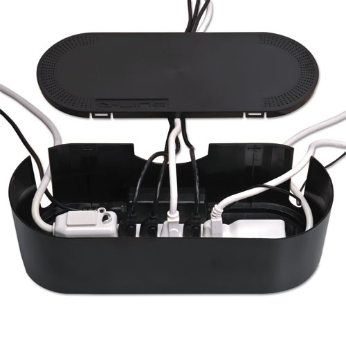 Large Cable Tidy Units, 16.5" x 6.5" x 5.25", Black | by Plexsupply