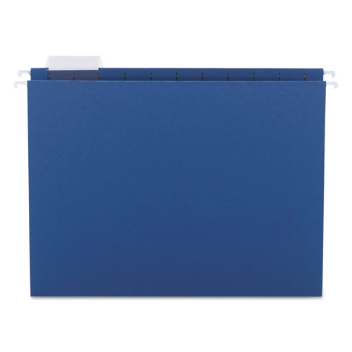 Colored Hanging File Folders, Letter Size, 1/5-Cut Tab, Navy, 25/Box