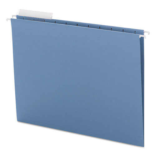 COLOR HANGING FOLDERS WITH 1/3 CUT TABS, LETTER SIZE, 1/3-CUT TAB, BLUE, 25/BOX