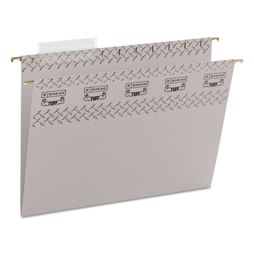 TUFF Hanging Folders with Easy Slide Tab, Letter Size, 1/3-Cut Tab, Steel Gray, 18/Box