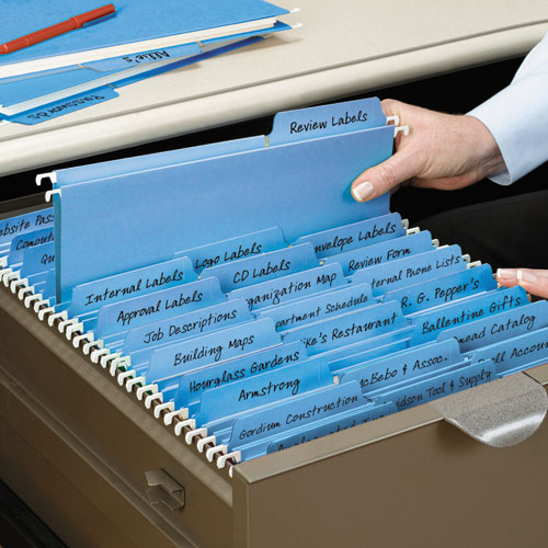 FasTab Hanging Folders, Letter Size, 1/3-Cut Tab, Blue, 20/Box