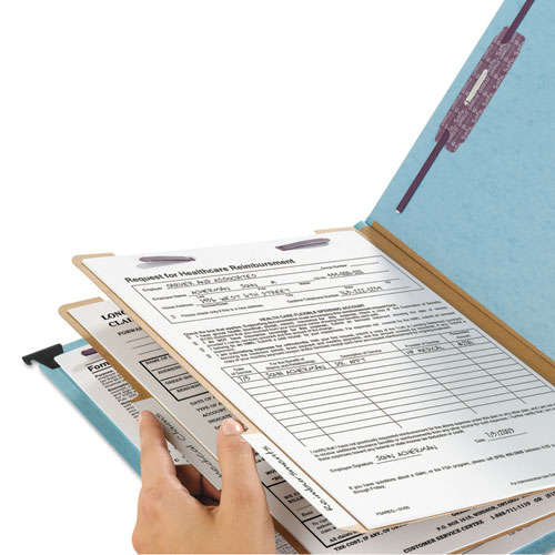 FasTab Hanging Pressboard Classification Folders, Letter Size, 2 Dividers, Blue