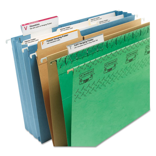 Image of Smead™ Viewables Hanging Folder Tabs And Labels, Complete Bulk Pack Refill, 1/3-Cut, Assorted Colors, 3.5" Wide, 100/Box