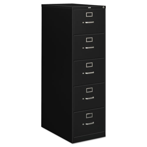 210 Series Vertical File, 5 Legal-Size File Drawers, Black, 18.25" x 28.5" x 60"