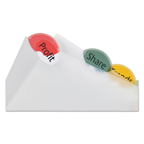 Insertable Style Edge Tab Plastic Dividers, 7-Hole Punched, 5-Tab, 8.5 x 5.5, Translucent, 1 Set