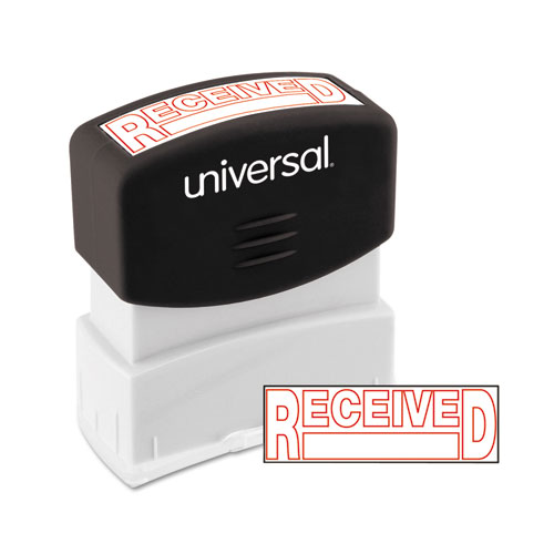 Universal® Message Stamp, Received, Pre-Inked One-Color, Red